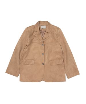 카라 포인트 스웨이드 버튼업 자켓 (베이지)