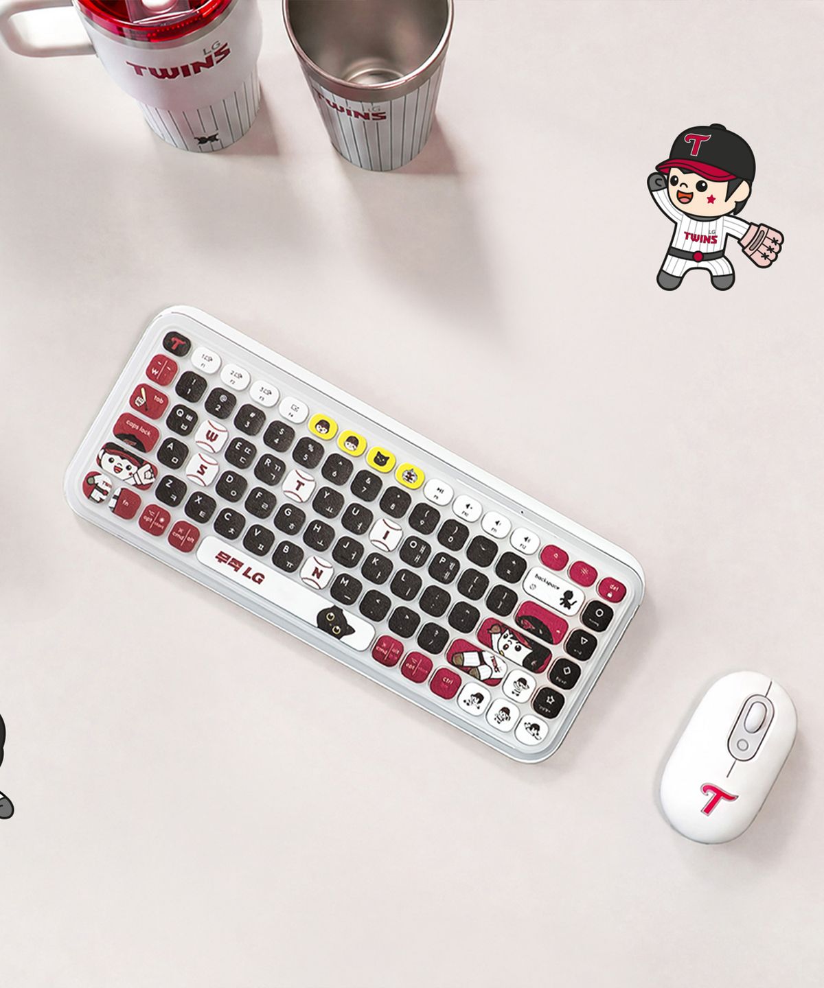로지텍(LOGITECH) [LG트윈스 콜라보]로지텍 POP ICON KEYS 무선 블루투스 팝 아이콘 키보드