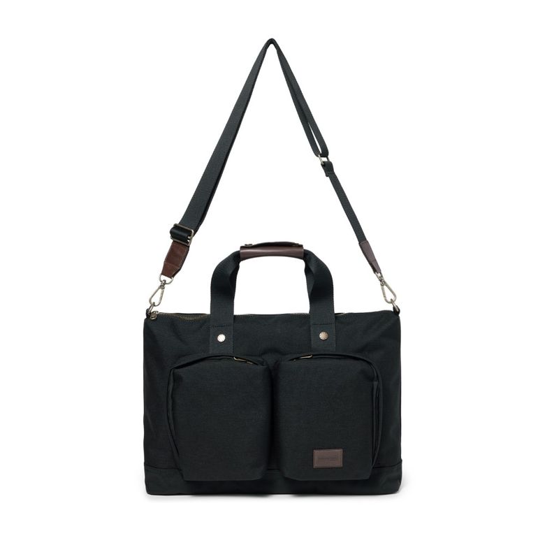 TWO POCKET TOTE BAG - BLACK (P245ATO203)