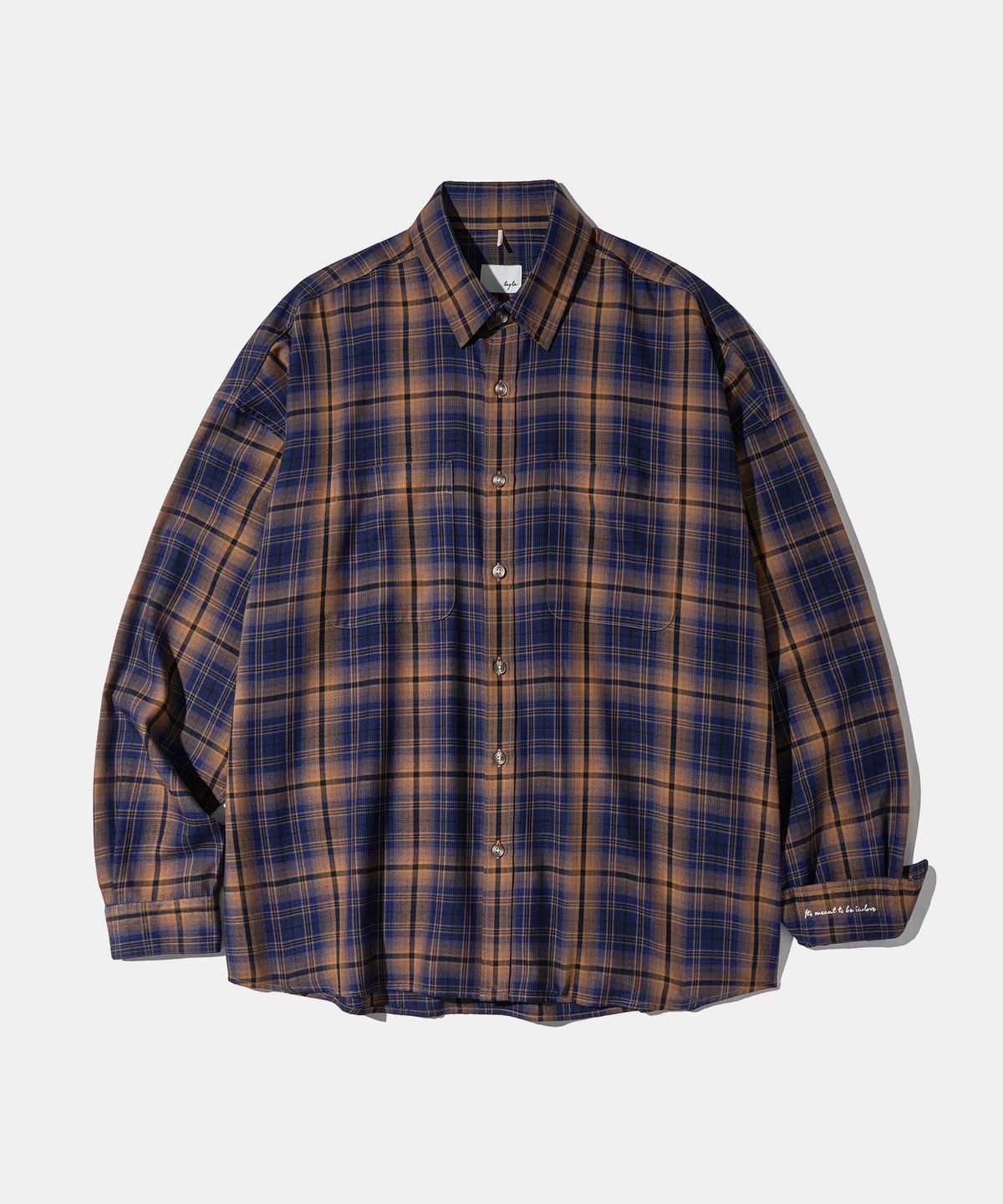 다이아몬드 레이라(DIAMOND LAYLA) Layered Camel Navy Mood Check Shirt S165
