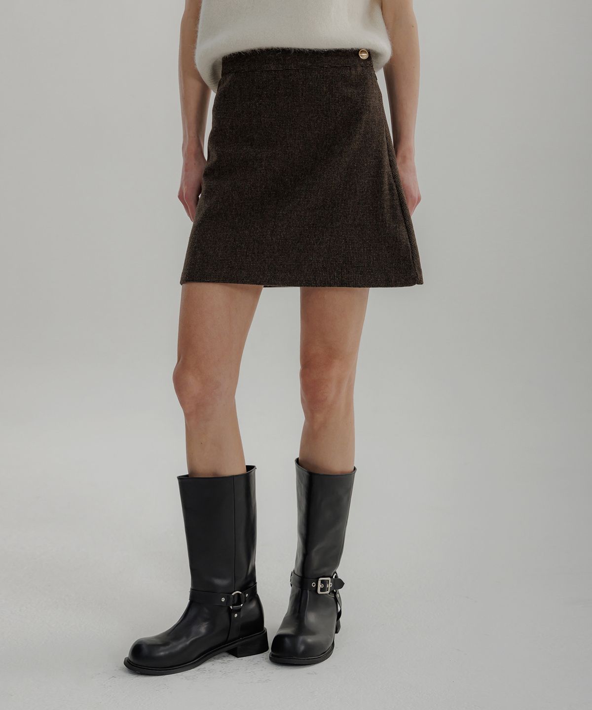 판도라핏(PANDORAFIT) Per Wool Check Skirt