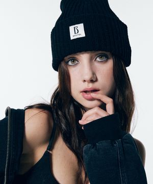 니트 블랙 비니
