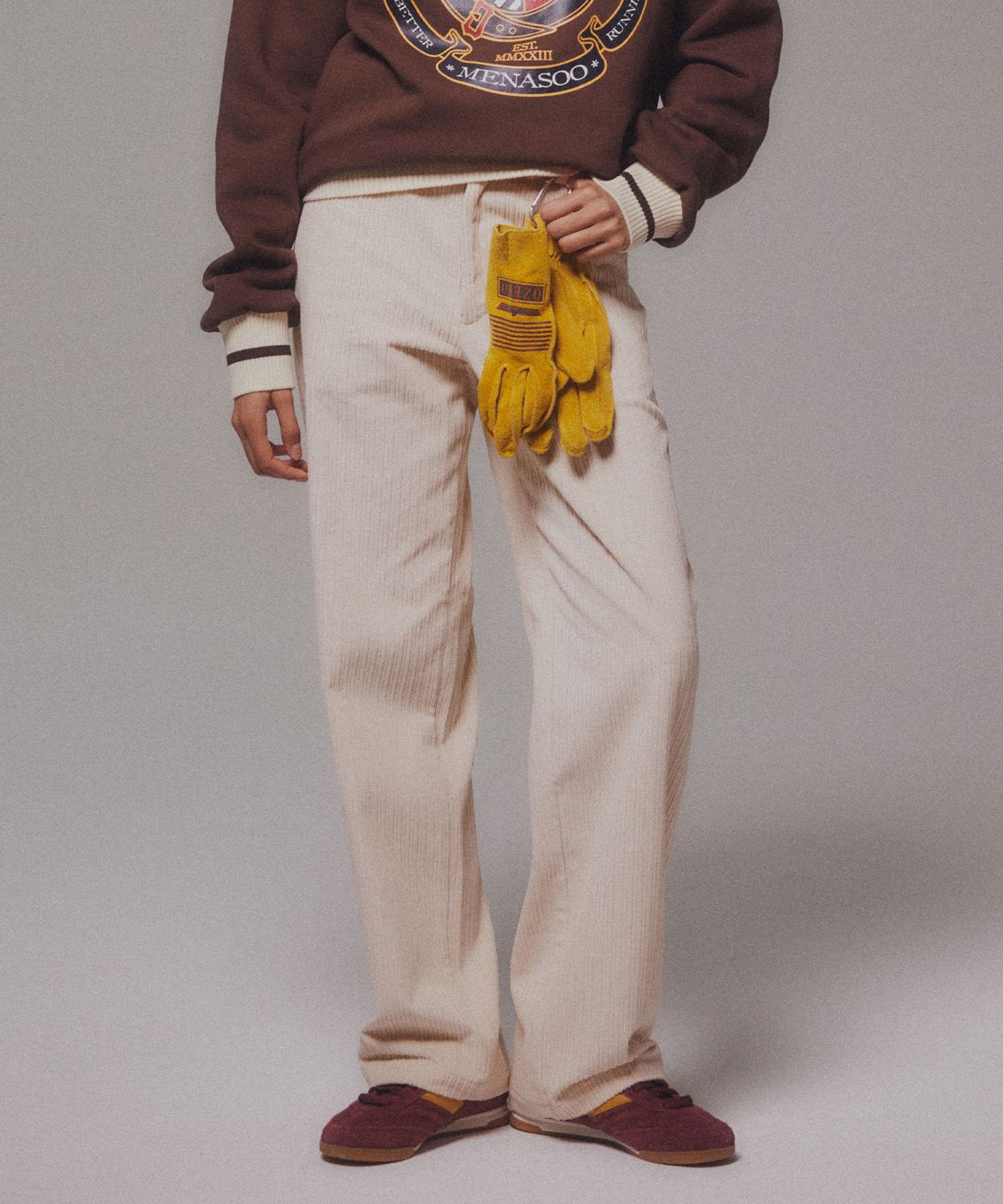 미나수(MENASOO) Corduroy Straight Pants_Cream
