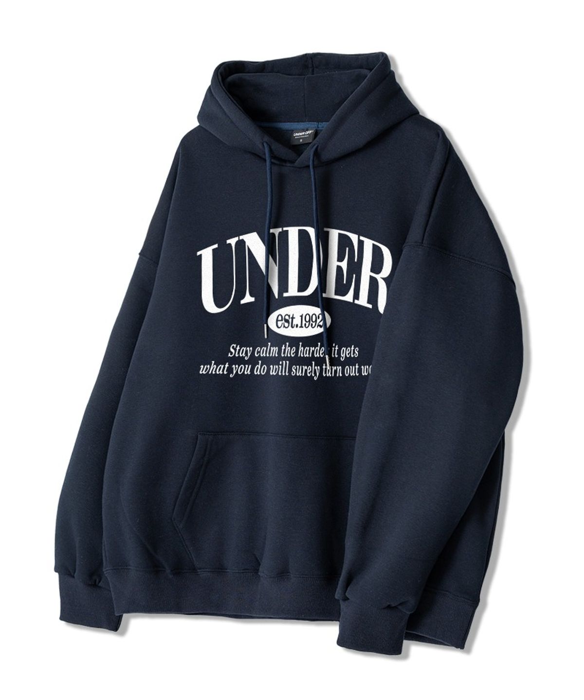 언더오프(UNDEROFF) 피치스킨 에센셜 세리프클래식 기모 후디 5colors