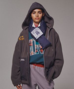 Fleece Hood Jacket_Charcoal