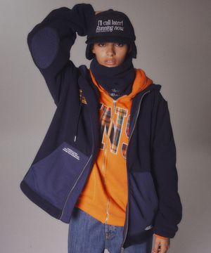 Fleece Hood Jacket_Navy