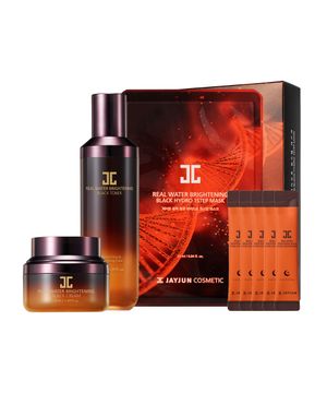 블랙 물광 스킨케어 세트(크림+토너+하이드로 마스크1STEP10매+슬리핑팩 5포)