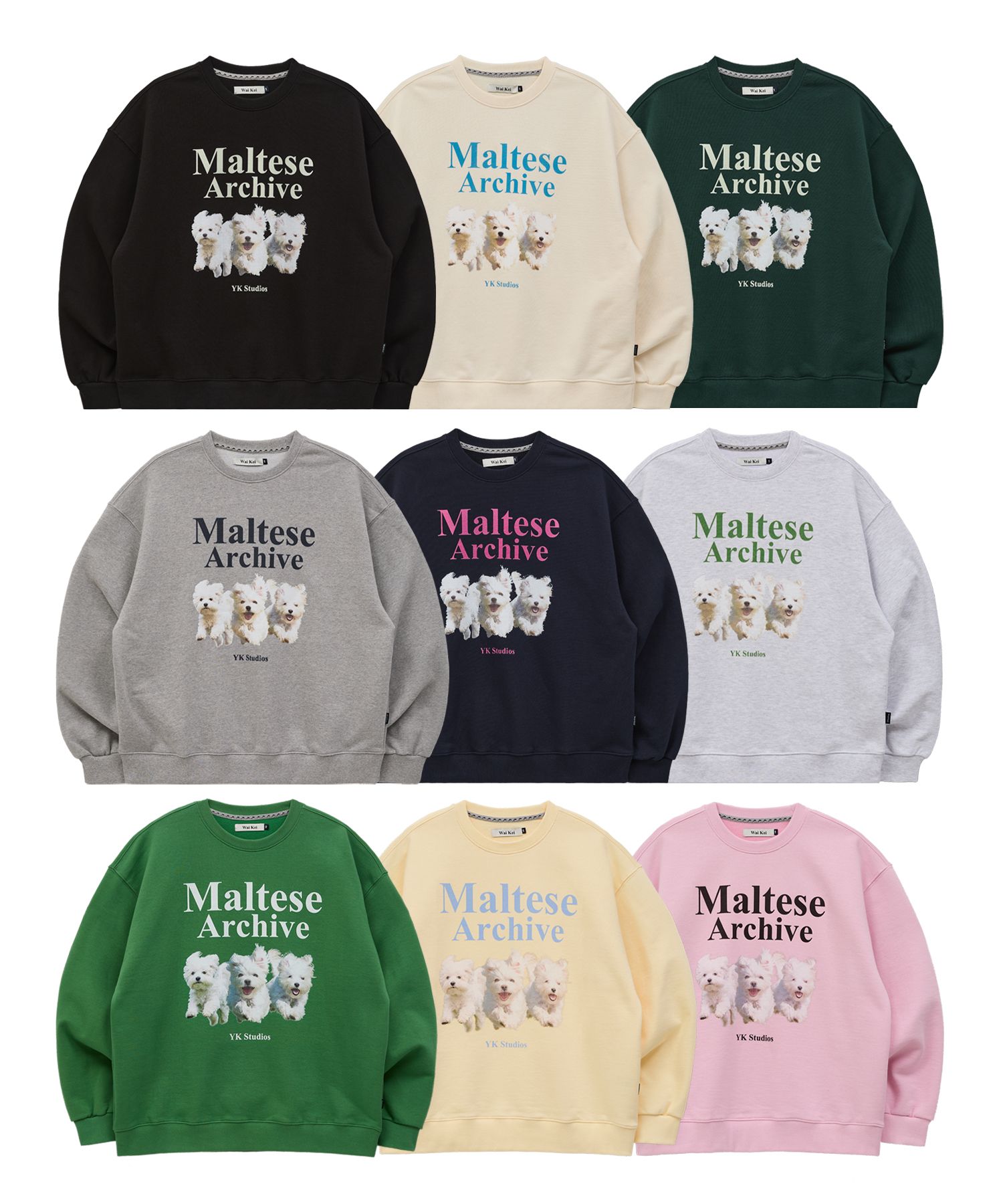 MUSINSA | WAI KEI Maltese Archive Man to Man 9 COLOR
