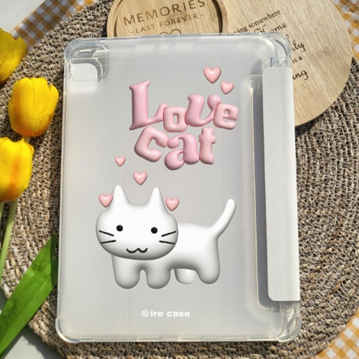 이레케이스앤굿즈(IRECASEGOODS) 러브캣 갤럭시탭 아이패드 애플펜슬 수납가능