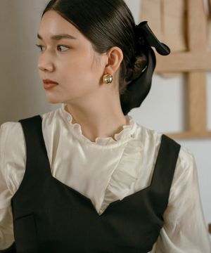 Trimming Frill Blouse _ Cream