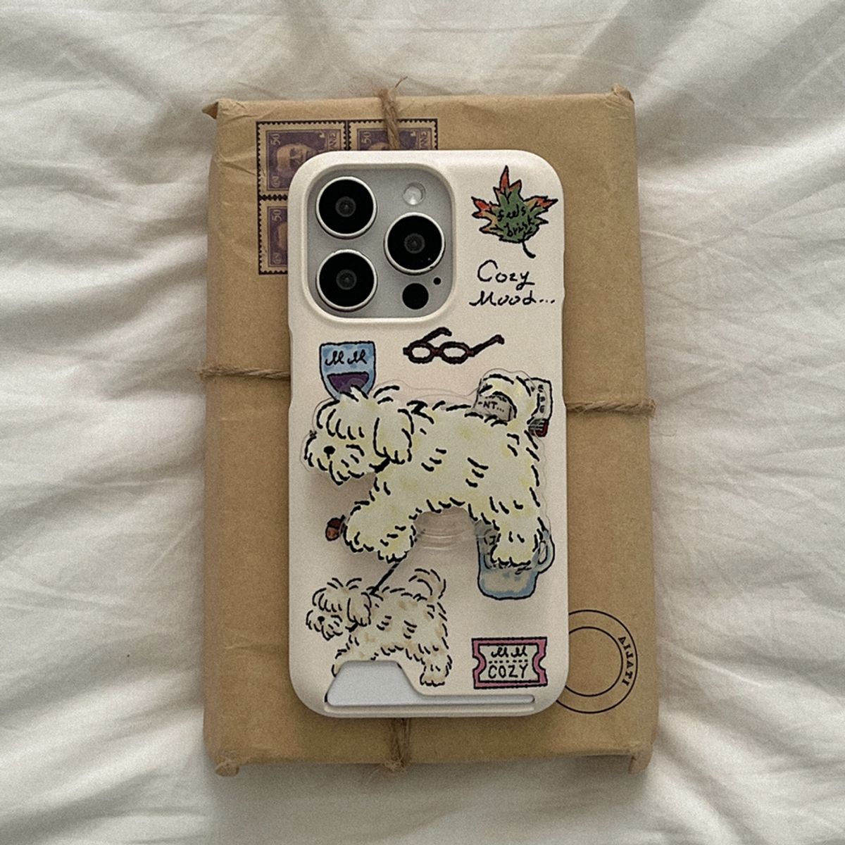 메이드모먼(MADEMOMENT) cozy drawing pattern 디자인 [카드수납 폰케이스]