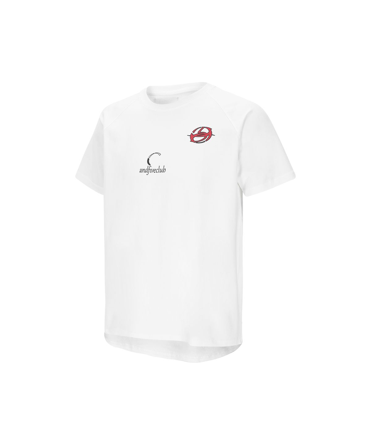 엔드파이브클럽(ANDFIVECLUB) raglan short sleeve relaxed muscle fit[white]