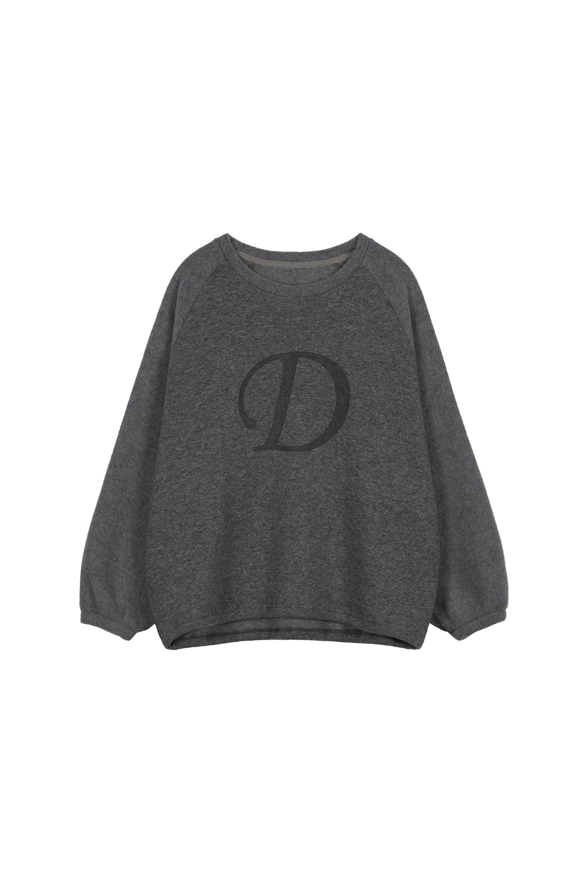 다이닛(DEINET) SMOOTH D LOGO SWEATSHIRTS IN CHARCOAL