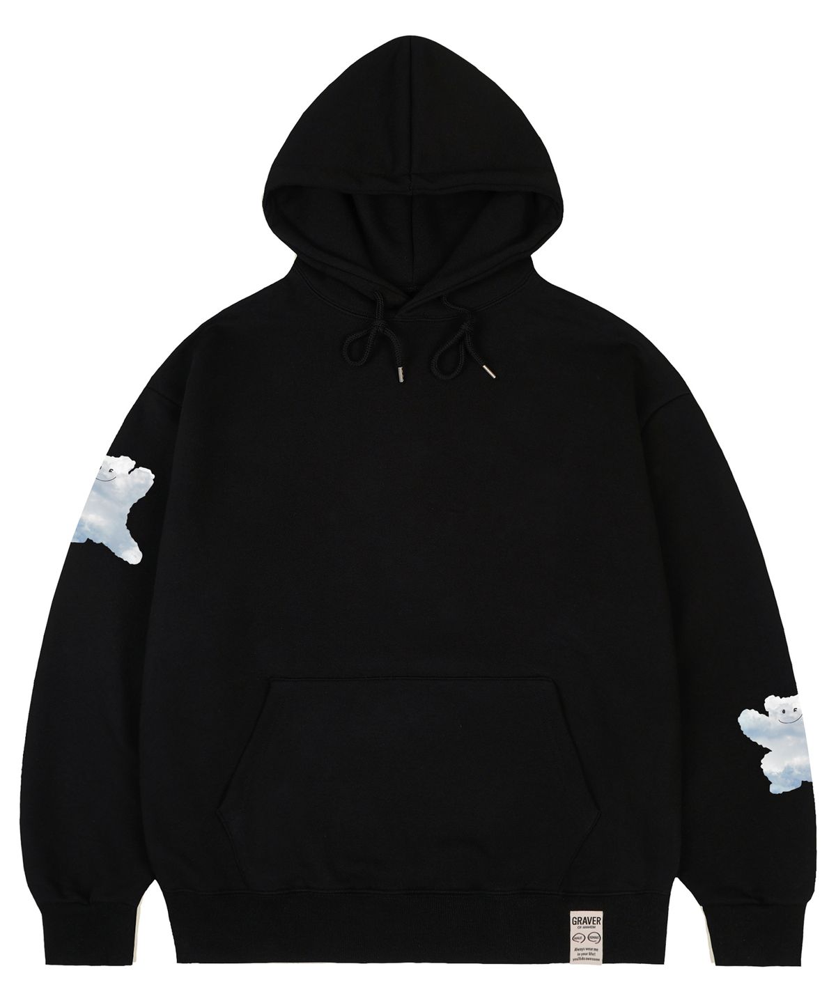그레이버(GRAVER) [UNISEX]멀티 베어스마일 후드티_블랙