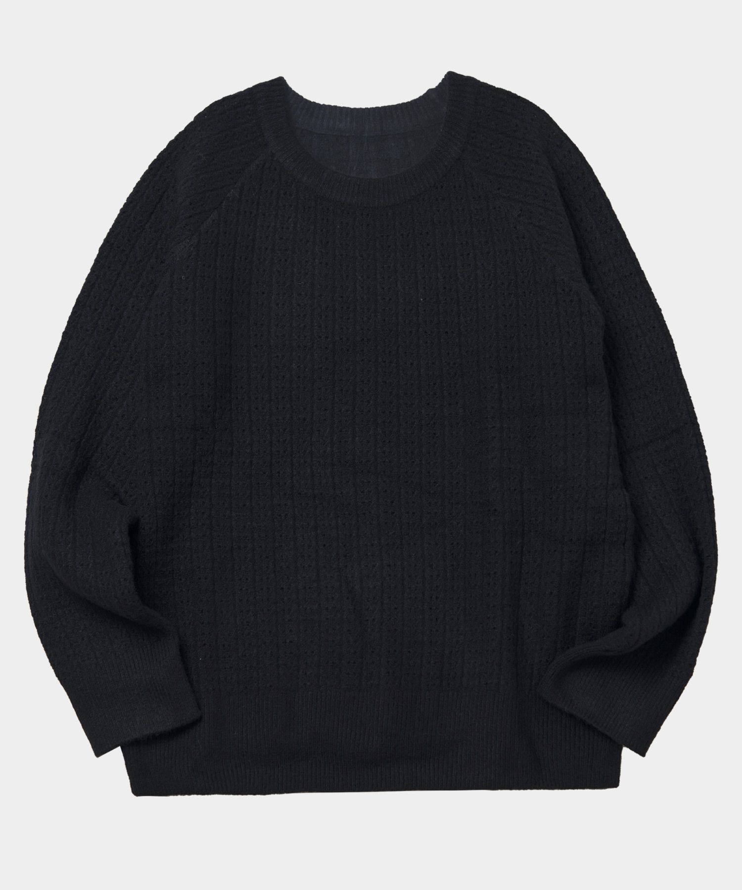 MUSINSA BLACK MOMENT Minimal round blend pullover knit t-shirt