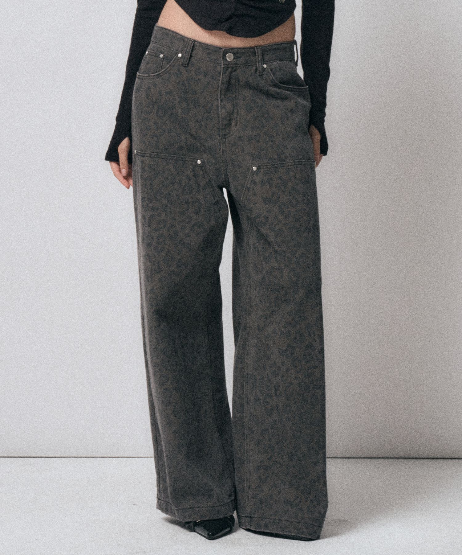 ●MIDNIGHT MOVE● leopard pants dark grey 24wi38 MUSINSA | MIDNIGHT MOVE leopard pants [dark grey]