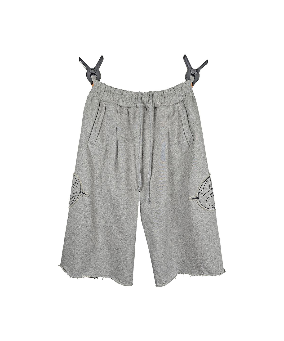 엔드파이브클럽(ANDFIVECLUB) applique embroidery bermuda sweatpants[grey]
