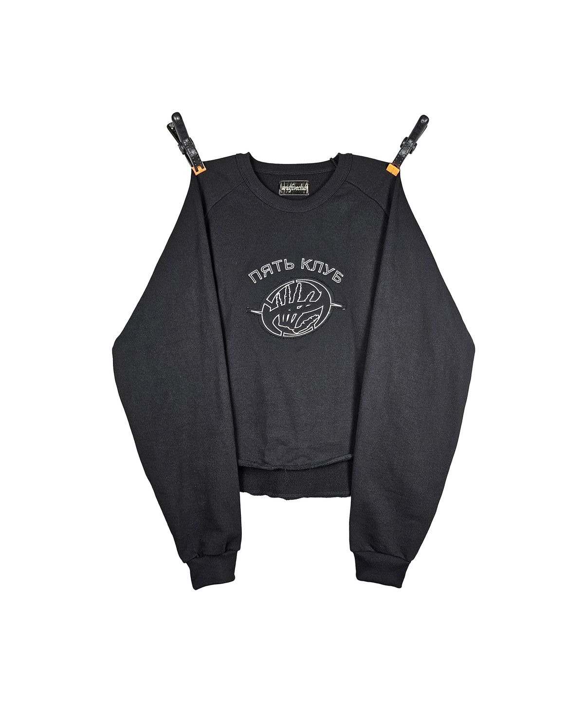 엔드파이브클럽(ANDFIVECLUB) russian lettering logo sweatshirts[black]
