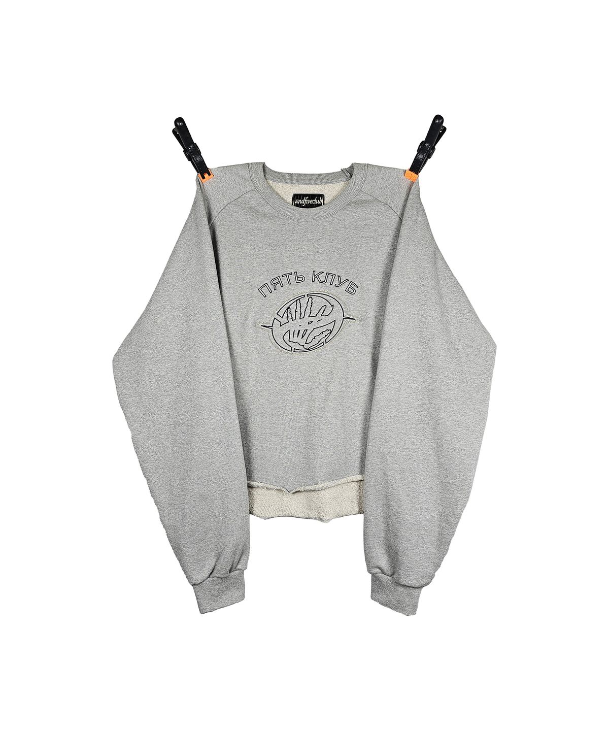 엔드파이브클럽(ANDFIVECLUB) russian lettering logo sweatshirts[grey]