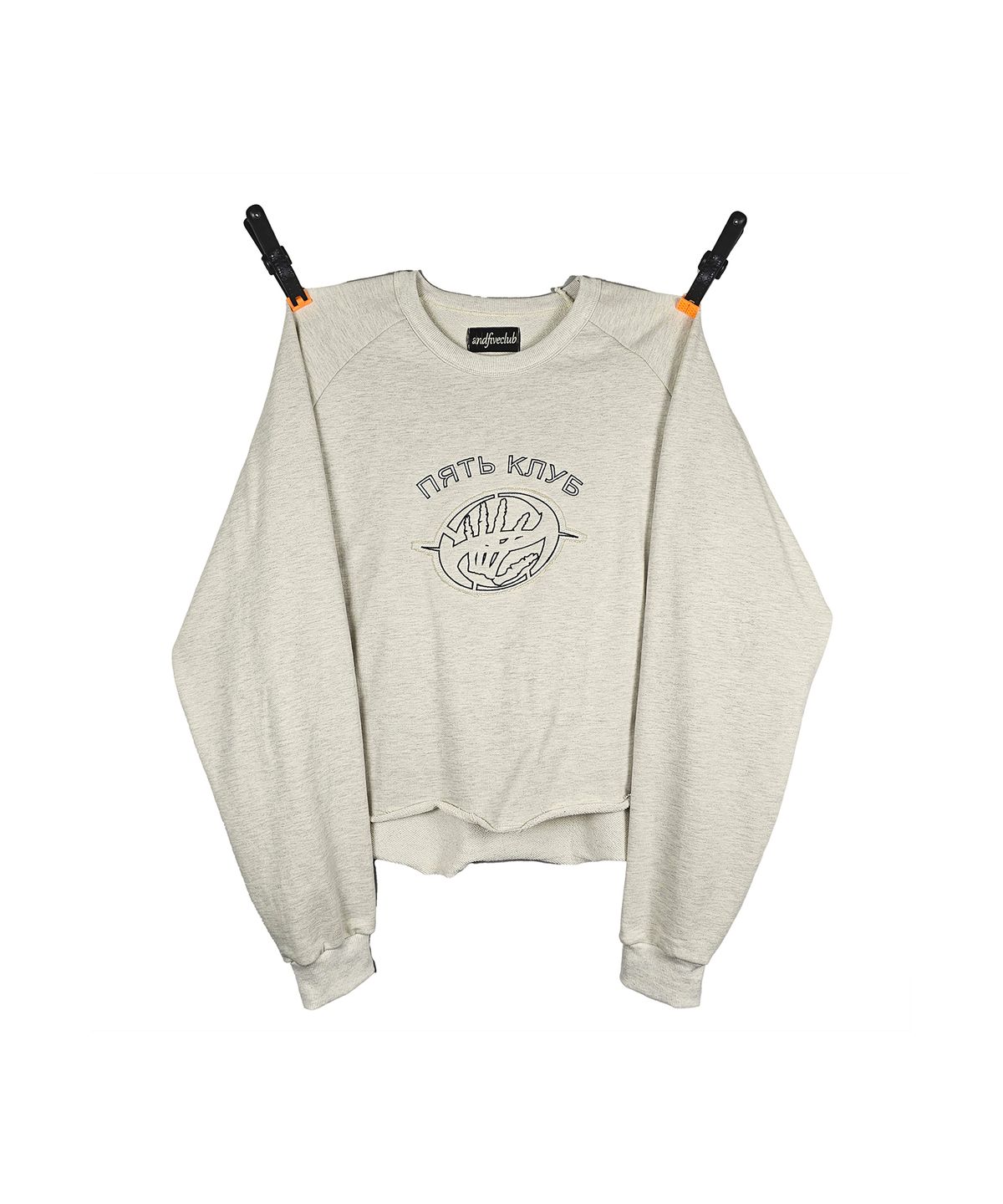 엔드파이브클럽(ANDFIVECLUB) russian lettering logo sweatshirts[oatmeal]