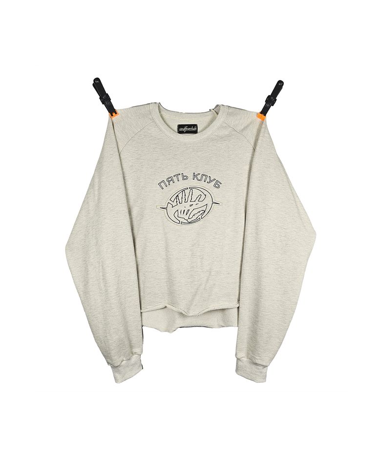 russian lettering logo sweatshirts[oatmeal]