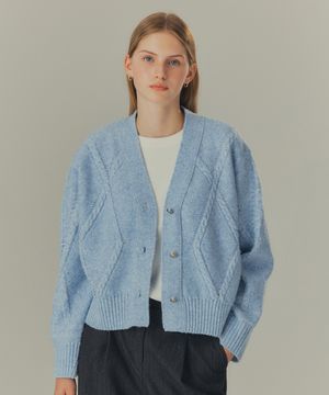 [W][COUTURE][에어울]케이블 브이넥 가디건  - 2color