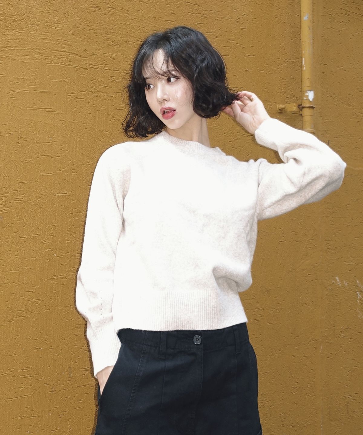 마인드브릿지 우먼(MIND BRIDGE WOMEN) [W][에어울]라운드넥 니트 - 2color
