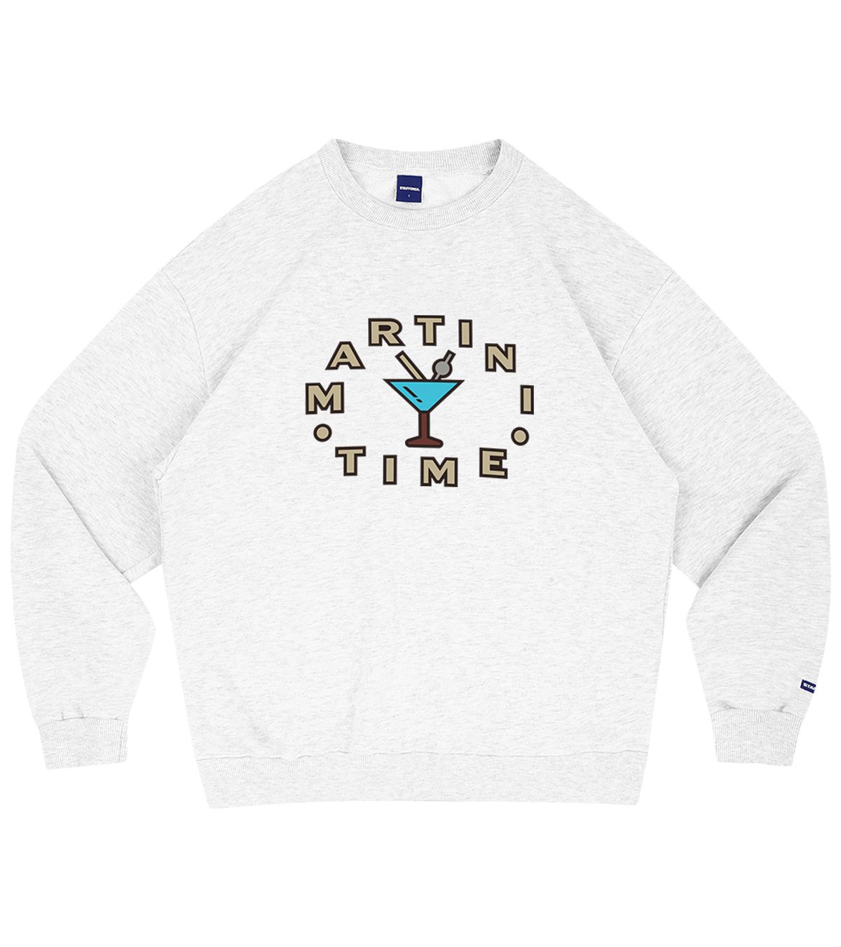스텝온리(STAFFONLY) MARTINI TIME SWEATSHIRTS (MELANGE WHITE)