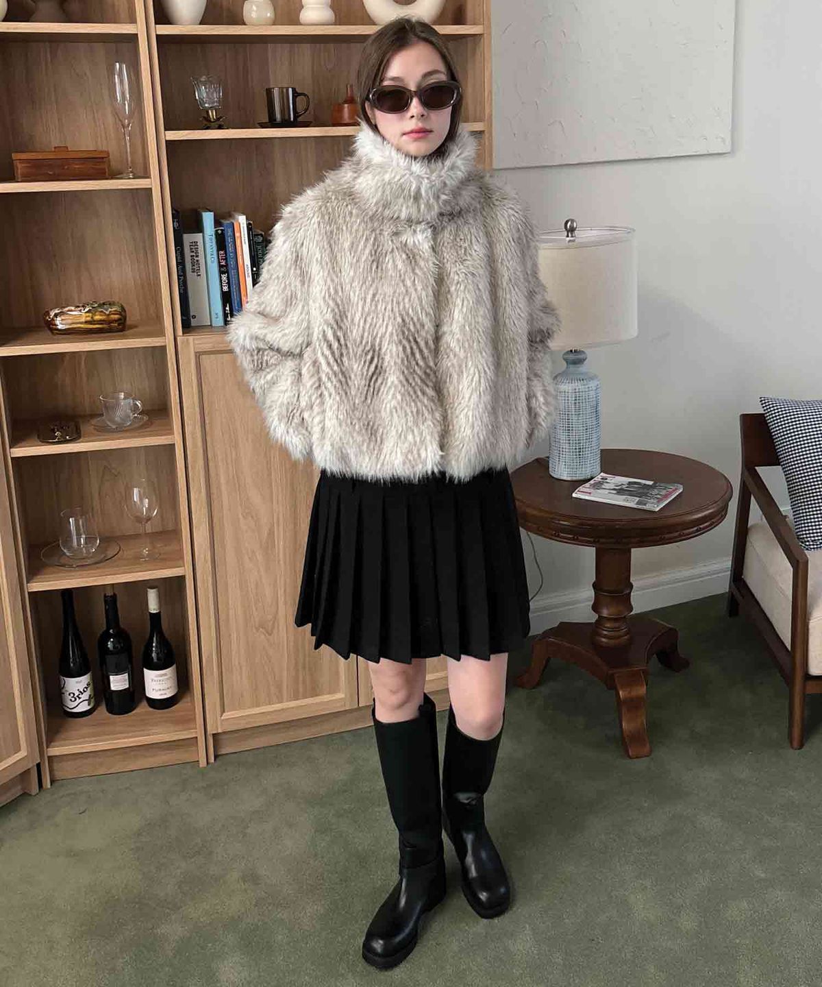 딜라이디(DELIDI) Nirvana fur jacket (light gray)