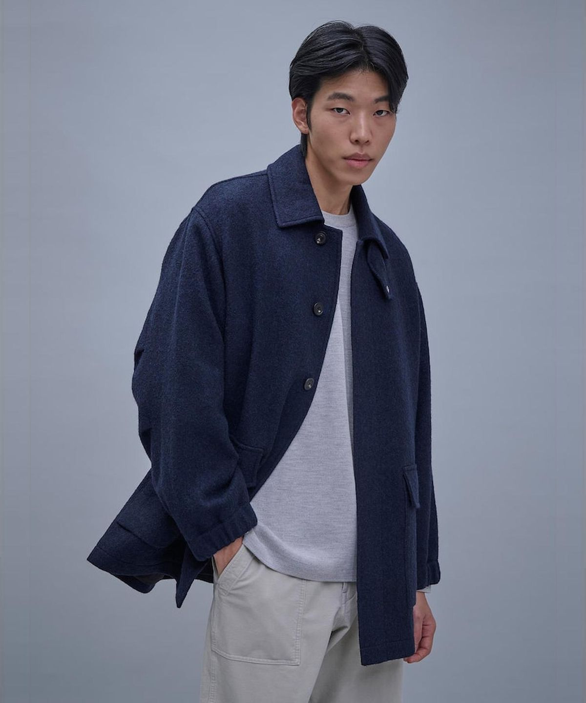 시프트지(SHIFT.G) Wool Safari Coat  Navy