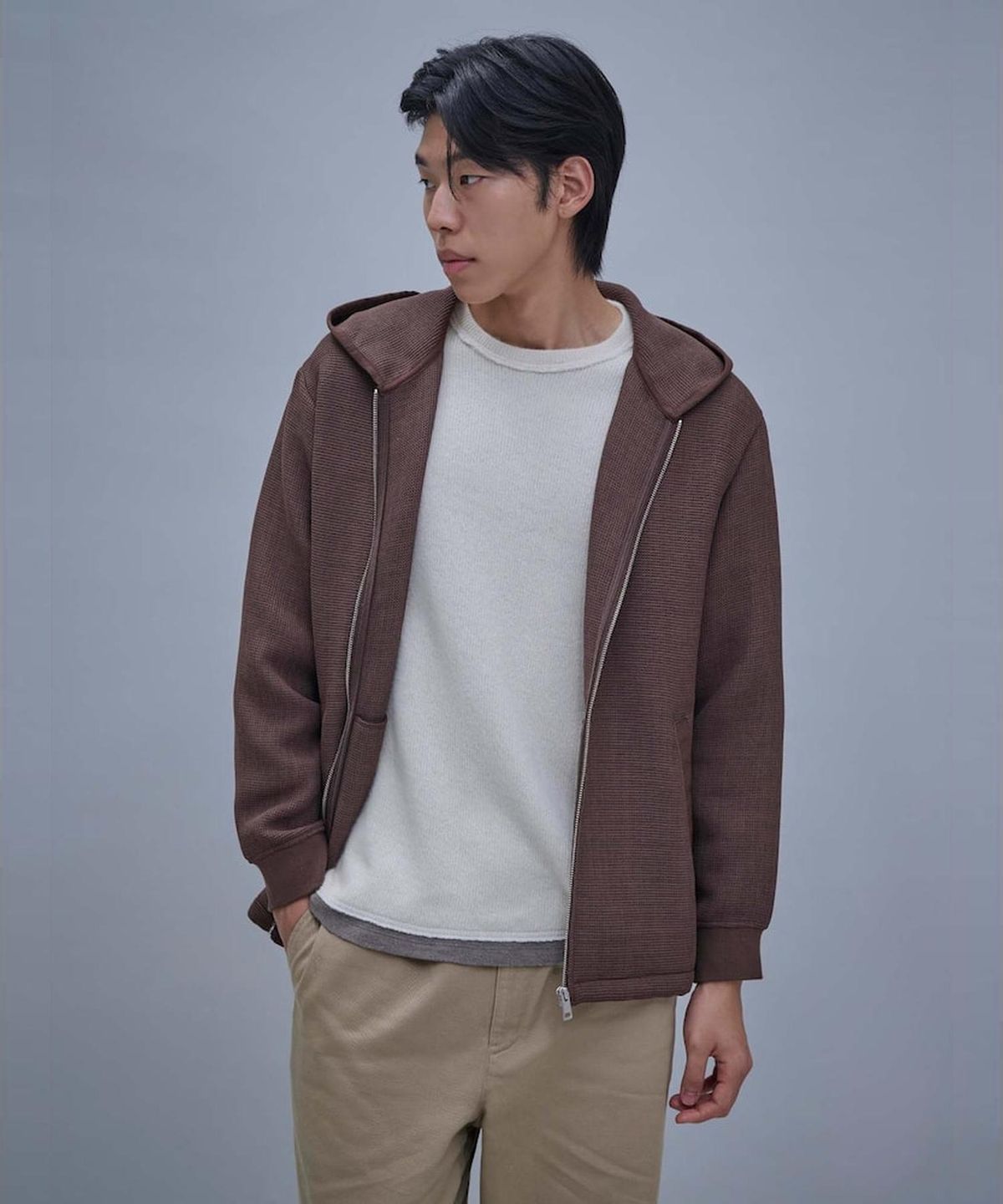시프트지(SHIFT.G) Hoodie Zip Up  Brown