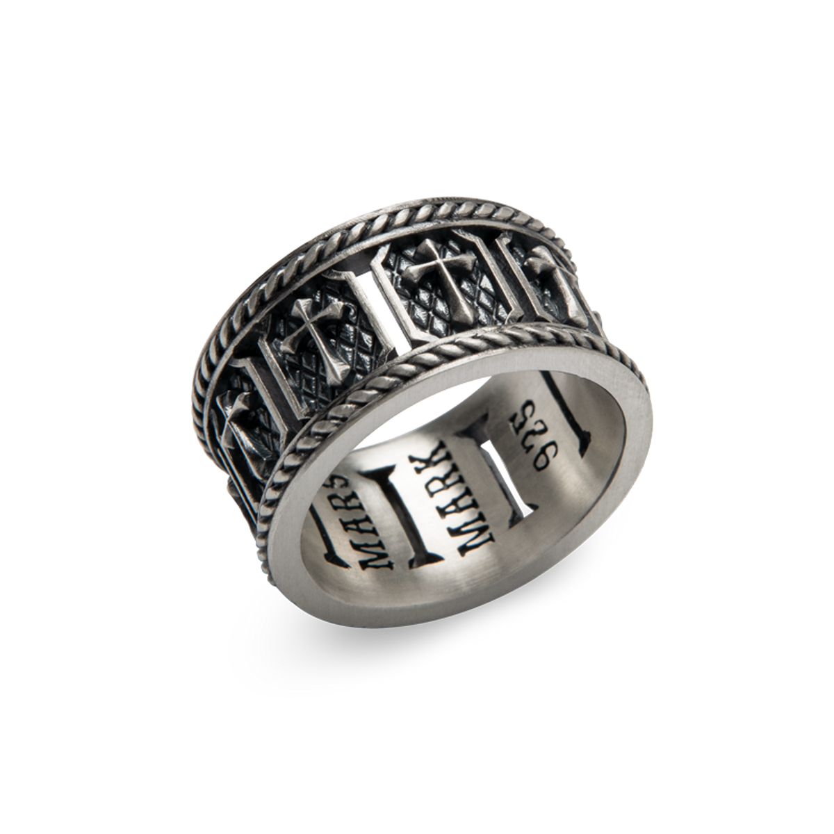 마르스마크(MARS MARK) Black Cross Rope Ring