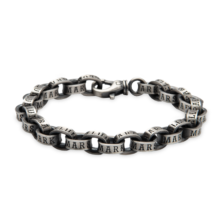 M.S Lettering Link Bracelet
