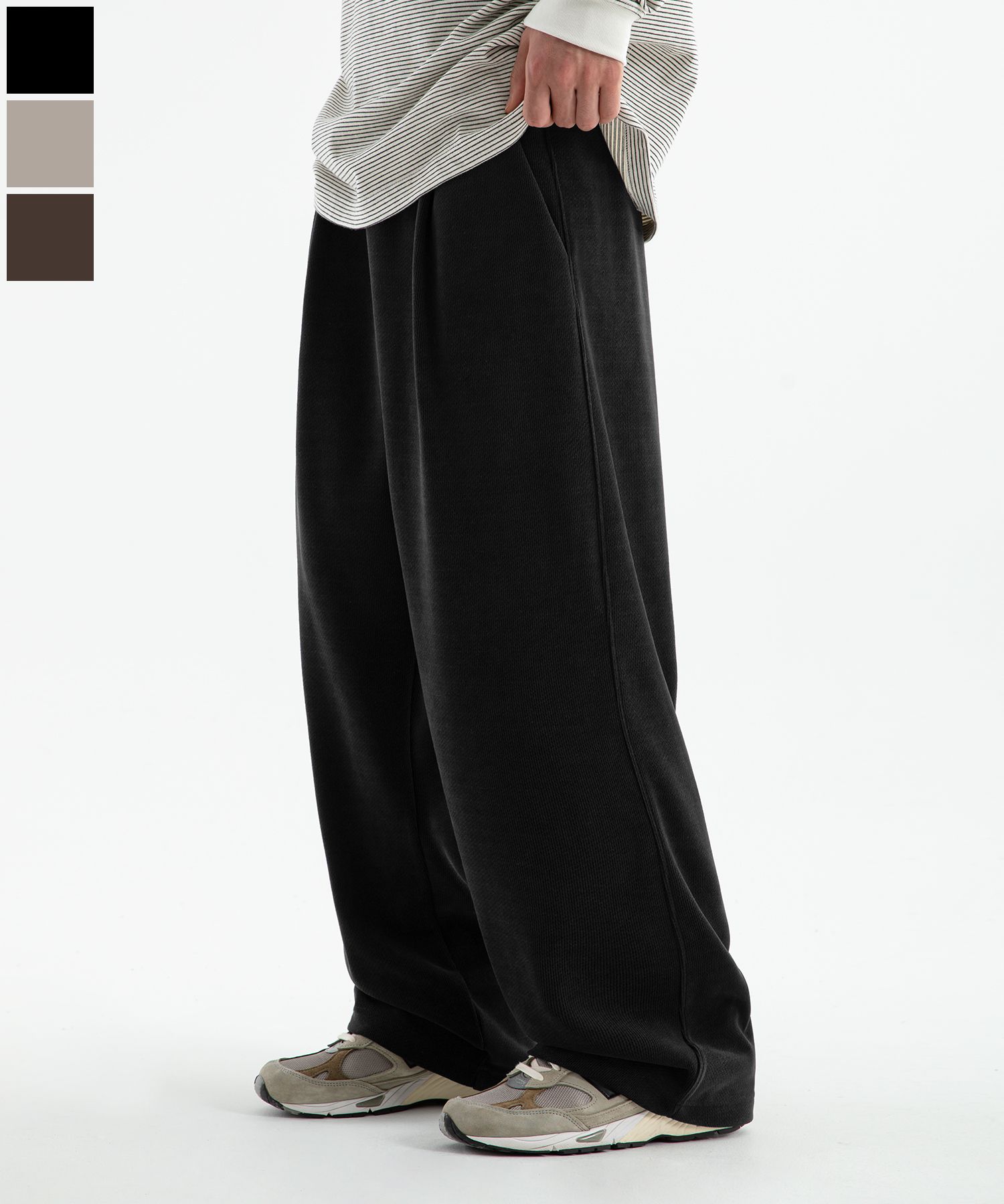 Yuan Relax Stretch Corduroy Tuck Pants