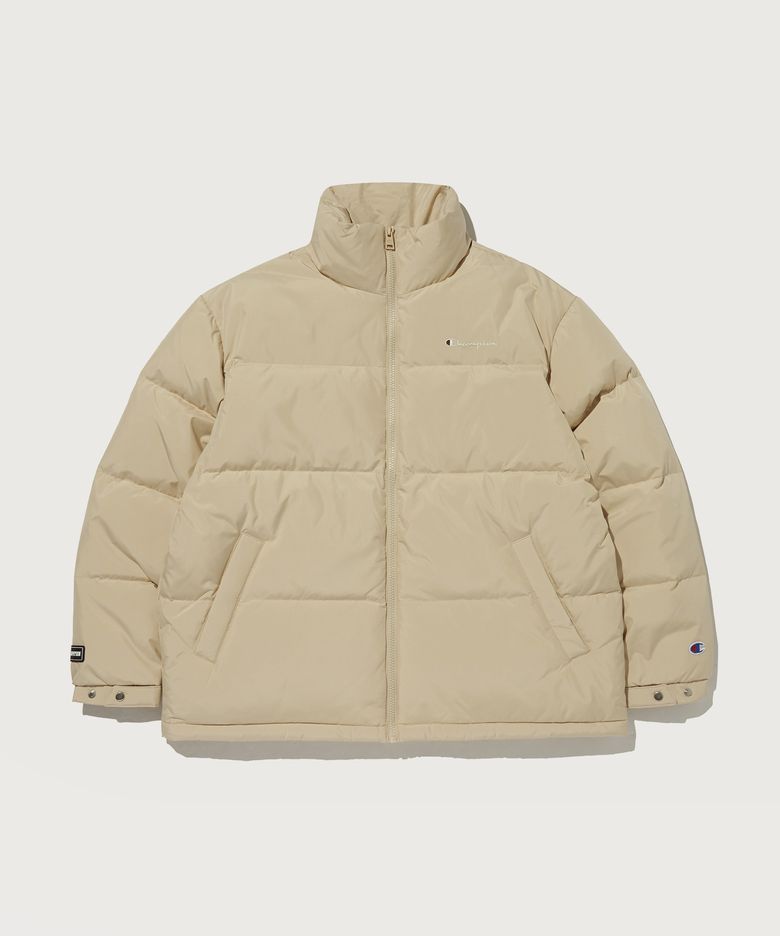 베이직 로고 다운 패딩 자켓 Normal Beige