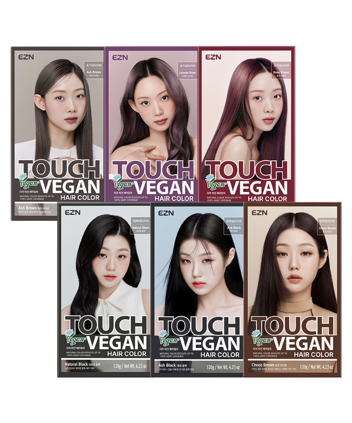 이지엔(EZN) 2pack 이지엔 터치비건 셀프 염색약 8컬러 120ml