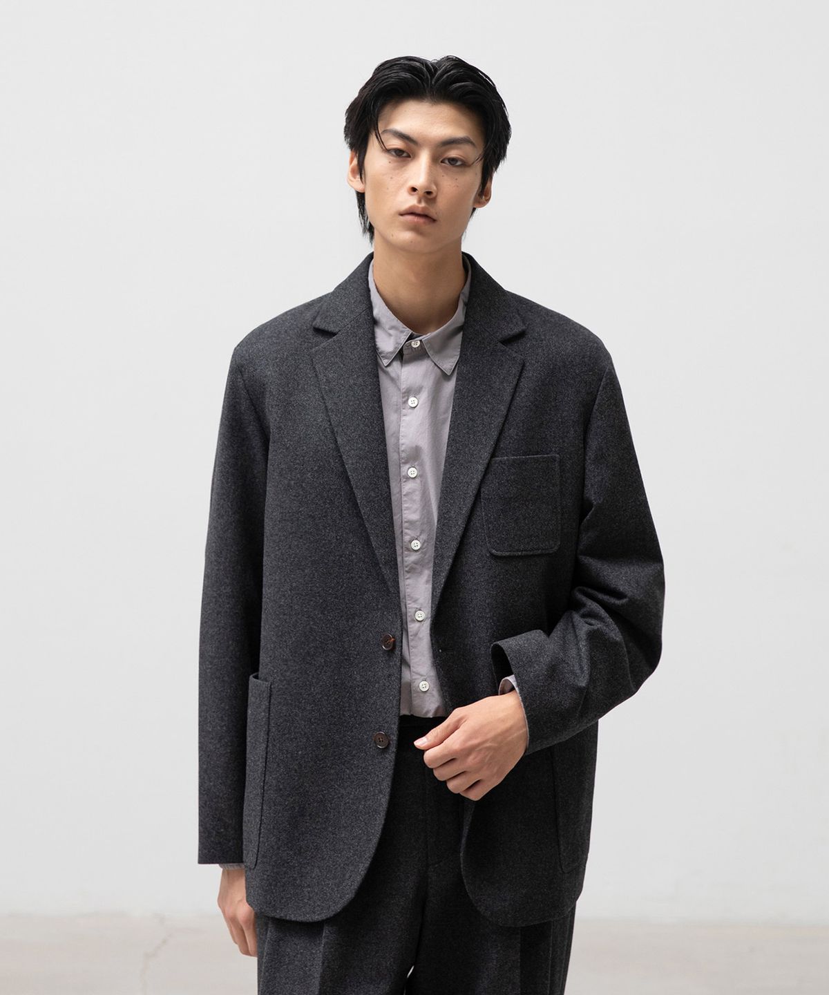어나더 오피스(ANOTHER OFFICE) Santiago Cashmere Sports Jacket (Heather Charcoal)