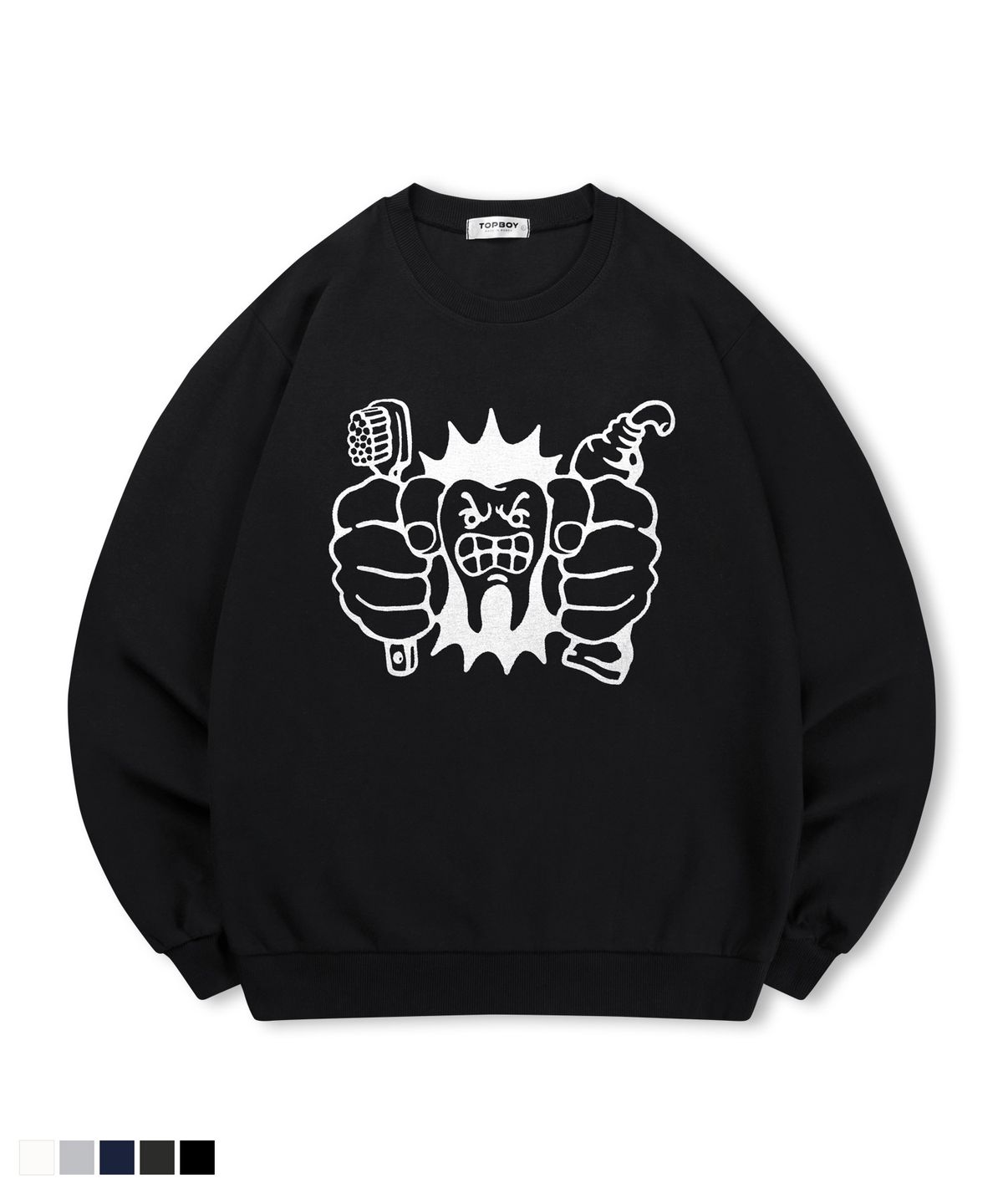 탑보이(TOPBOY) [논기모or기모] 덴티스트 프린팅 스웨트 셔츠