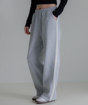 레이스 라인 테잎 스웻 팬츠 멜란지그레이