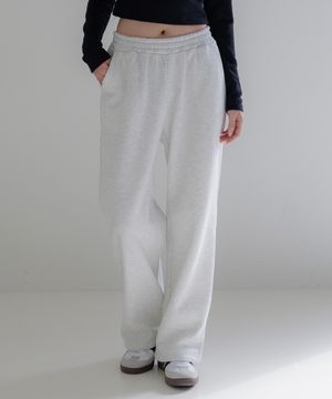 에센셜 세미 와이드 스웻 팬츠 화이트그레이