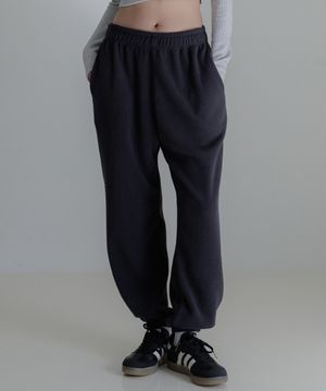 양면 보아퍼 조거 팬츠 챠콜