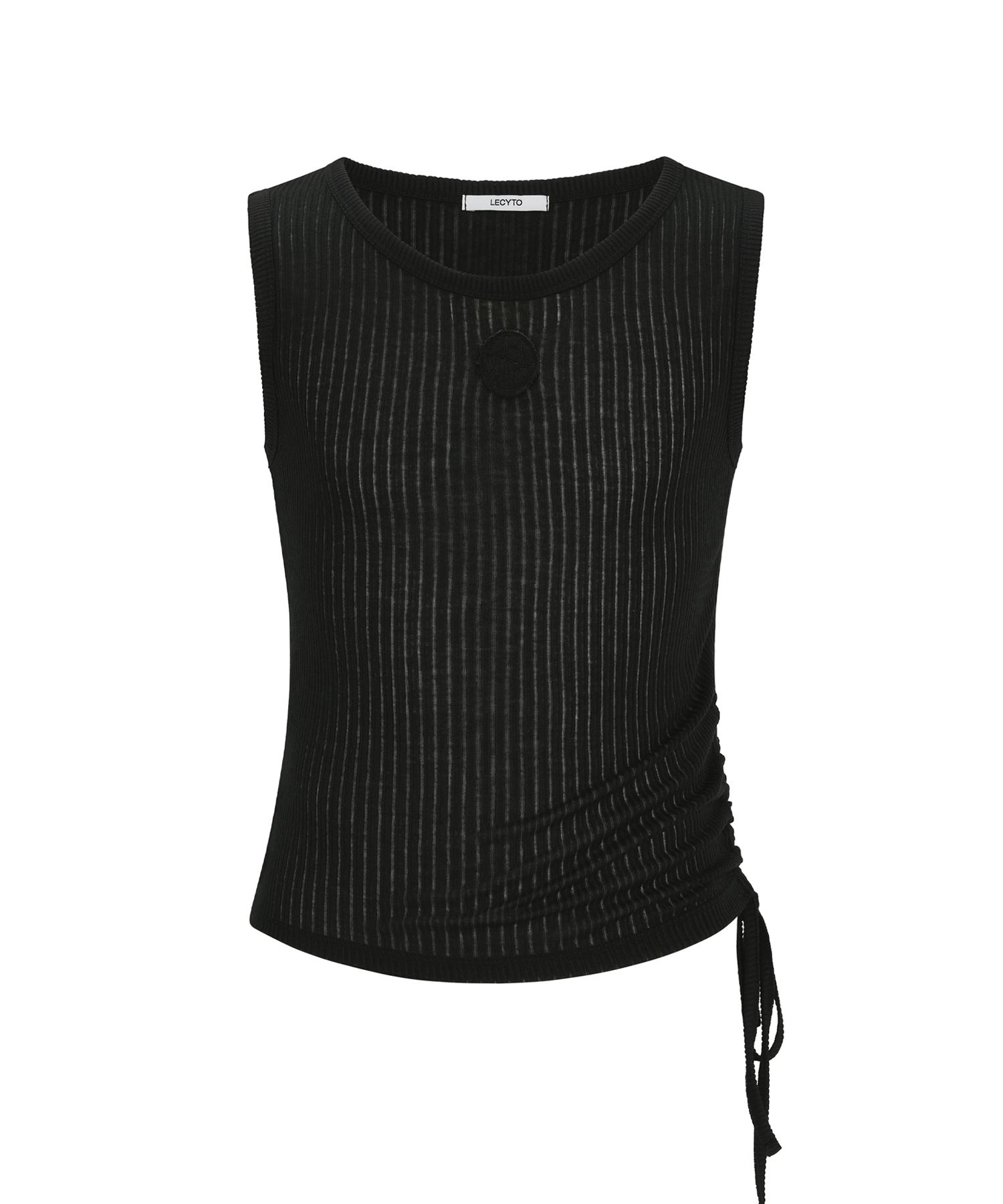 ★LECYTO★ Flutter String Layered SleevelessBlack LECYTO] FW 24 Flutter String Layered Sleeveless_(Black