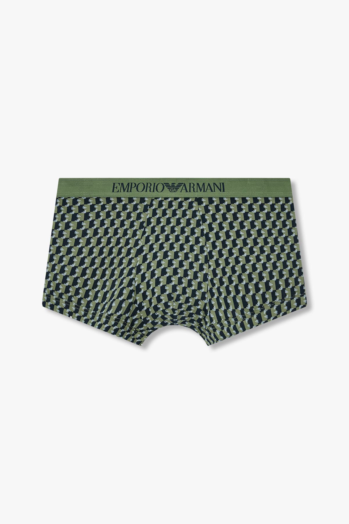 엠포리오 아르마니 언더웨어(EMPORIO ARMANI UNDERWEAR) 남성 체커보드 패턴 코튼 드로즈_그린 0814312003