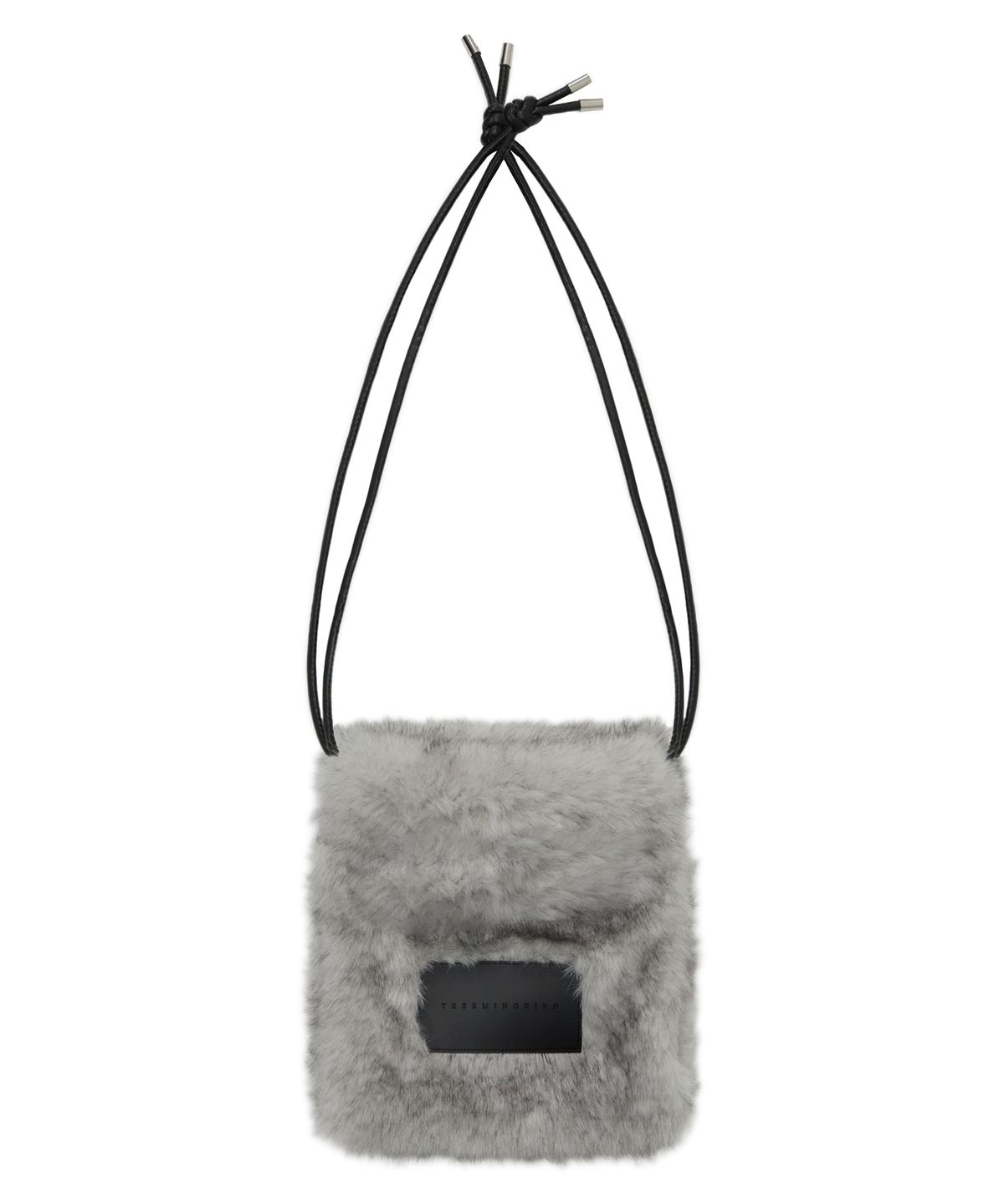 트리밍버드(TREEMINGBIRD) Volume Fur String Mini Bag [ Light Gray ]