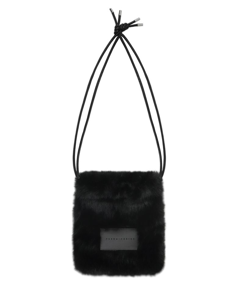 Volume Fur String Mini Bag [ Black ]
