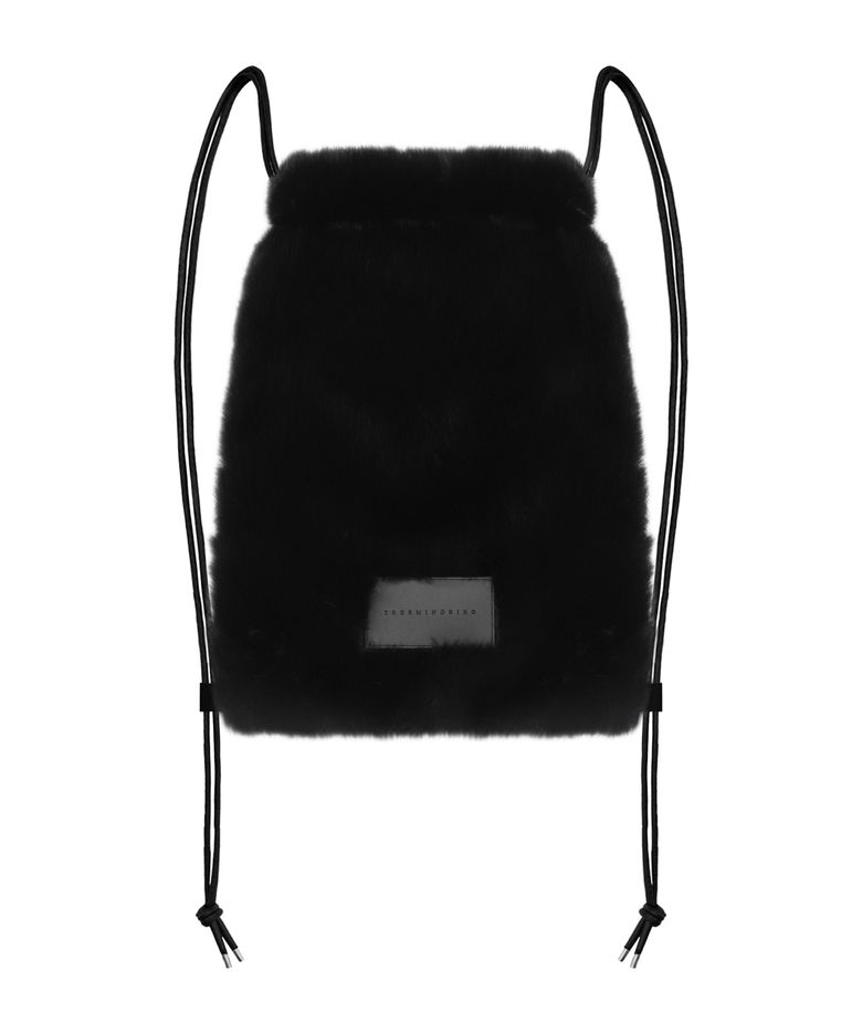 Volume Fur String back pack [ Black ]