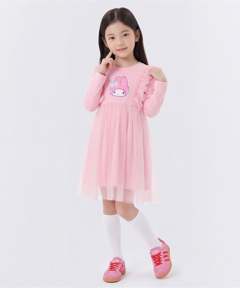 마이멜로디 여아용 로제 레이스 원피스 PK