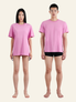 레귤러핏 면 티셔츠 (핑크)