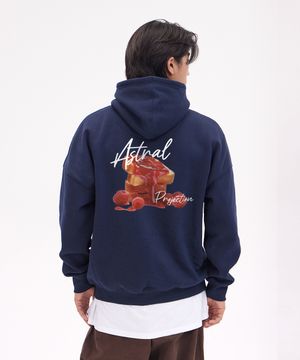 라즈베리 잼 오버핏 와이드 숄더 후디_네이비