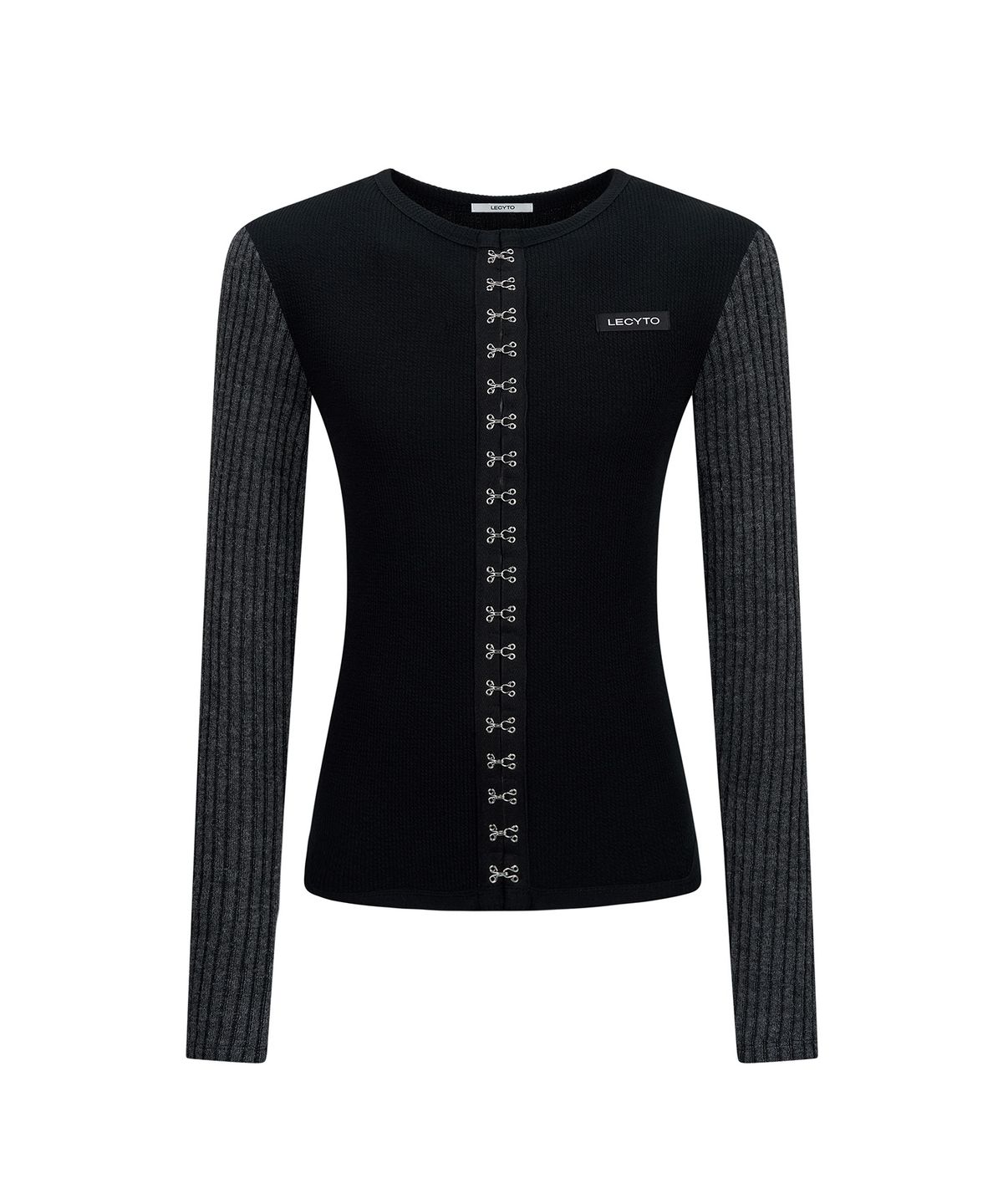 레씨토(LECYTO) Hook-Line Slim T-shirt_[Black]